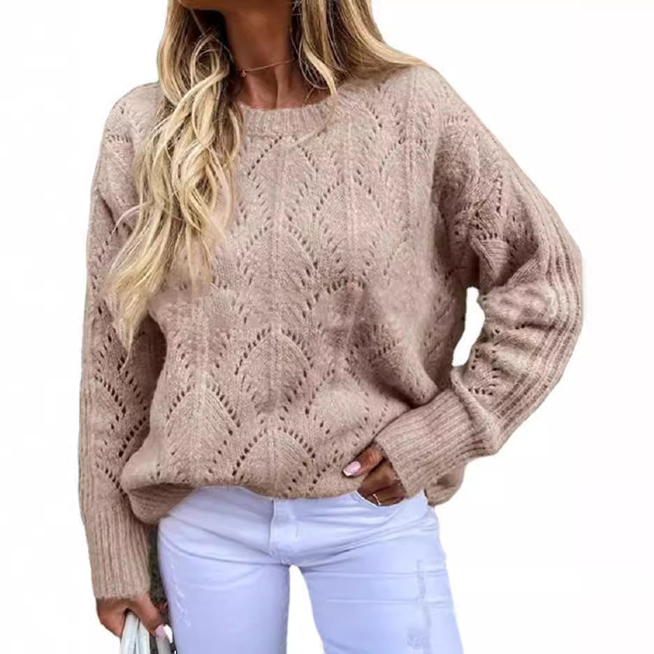 Damen - Strickpullover - Feines Spitzenmuster - Eleganter und bequemer Pullover für jede Gelegenheit
