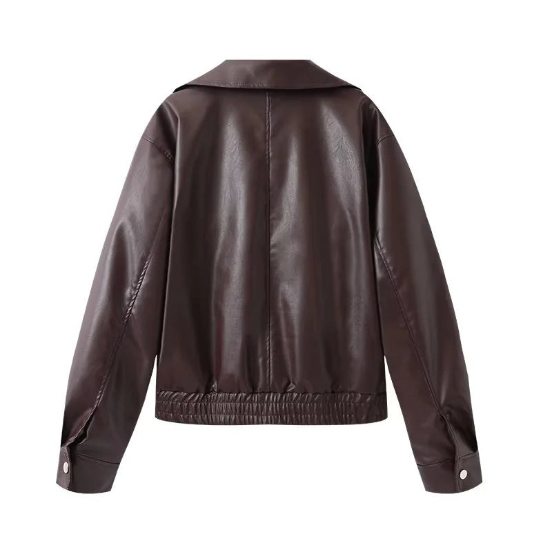 Damen - Kunstlederjacke - Lässige Passform - Stilvolle und Bequeme für Jeden Anlass