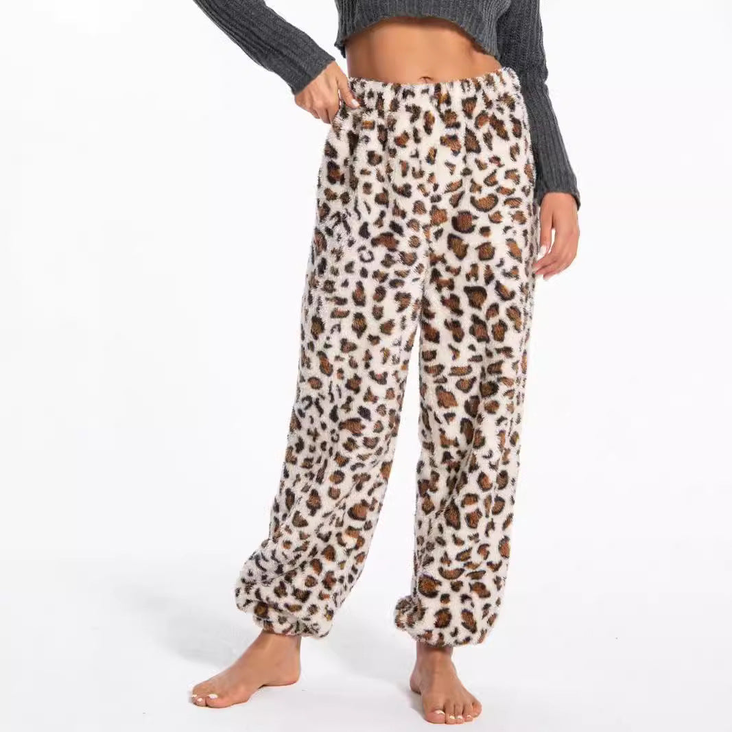 Damen - Gemütliche Hose mit Druck - Fleece - Weich und Bequem - Perfekt für Entspannung und Freizeit