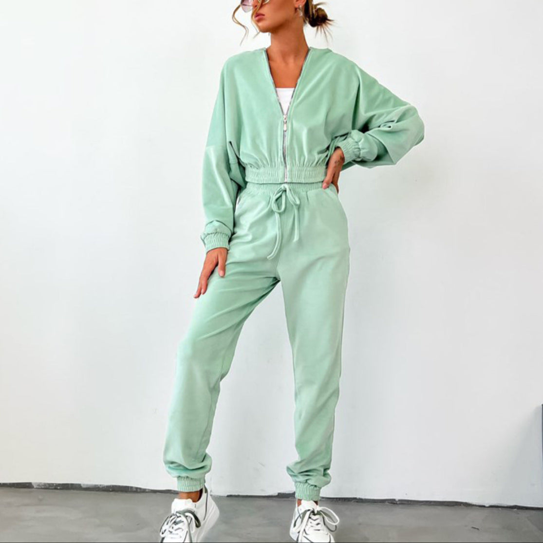 Damen - Fleece-Trainingsanzug mit Kapuze - Elastischem Bund - Bequemer Sport-Look für aktive Tage