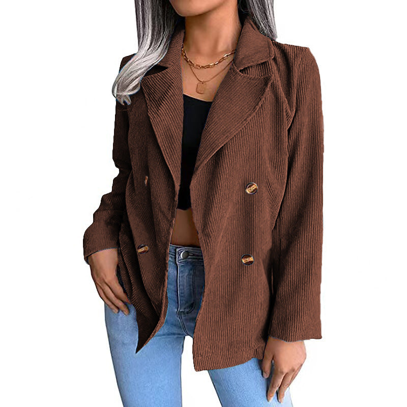 Damen - Cordjacke - Doppelknopfleiste - Modische und Bequeme für jeden Anlass