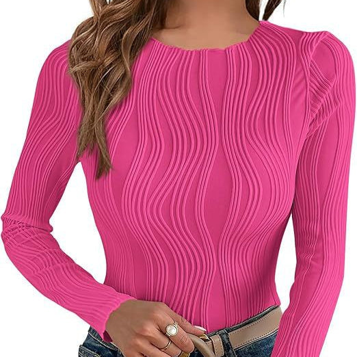 Damen - Langärmeliges Top - Wellenmuster - Stylisches Design für jeden Anlass