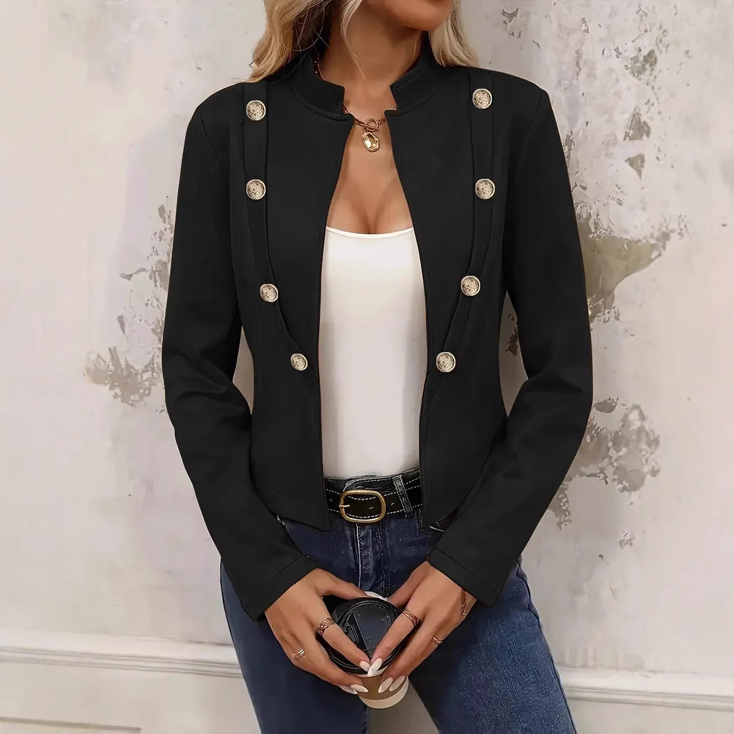 Damen - Kurzblazer - Knopfleiste mit Kragen - Stilvoller Look für jeden Anlass