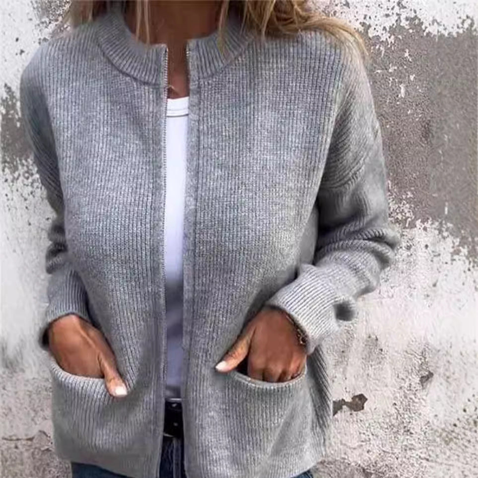 Damen - Strickjacke mit offener Vorderseite - Wollmischung  - Bequeme und stilvolle Übergangsjacke