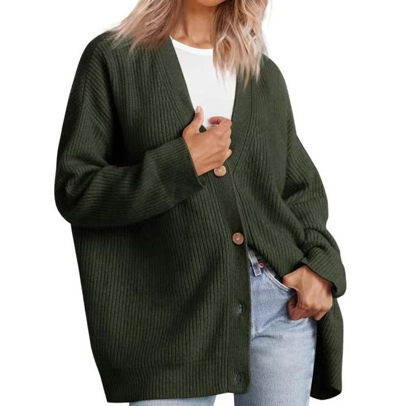Damen - Lässige Strickjacke - Weichem Material - Rippstrickstruktur - Perfekt für den Herbststil