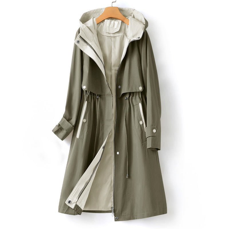 Damen - Trenchcoat mit Kapuze - Wasserdichter - Moderner Stil für jeden Anlass