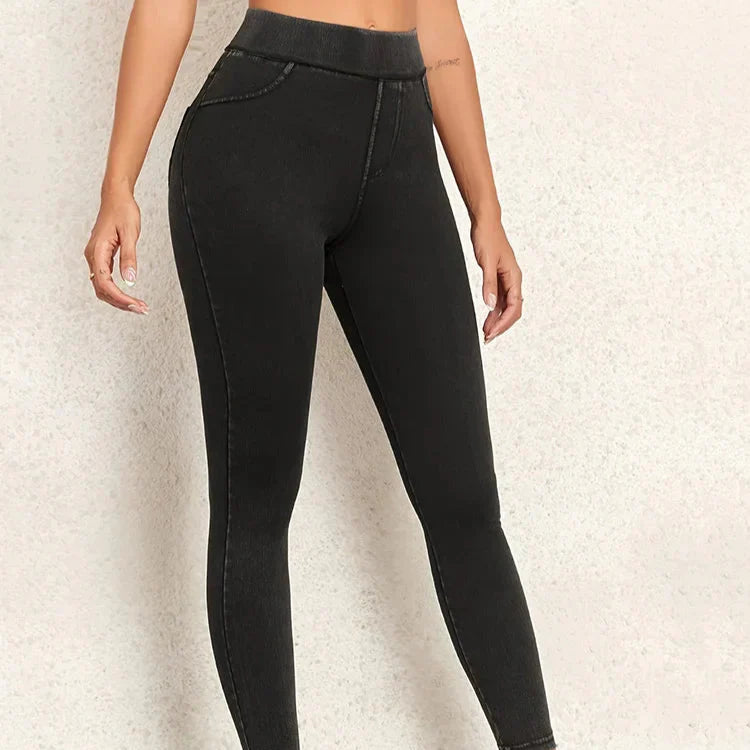Damen - Skinny Jeggings - Hohe Taille - Stylische Passform für Komfort und Eleganz