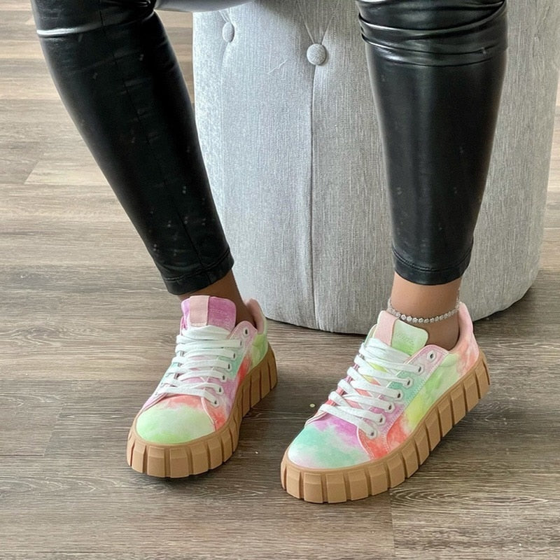 Damen - Turnschuhe - Hochwertiges Material - Plateausohle - Leichte, atmungsaktive Wanderschuhe
