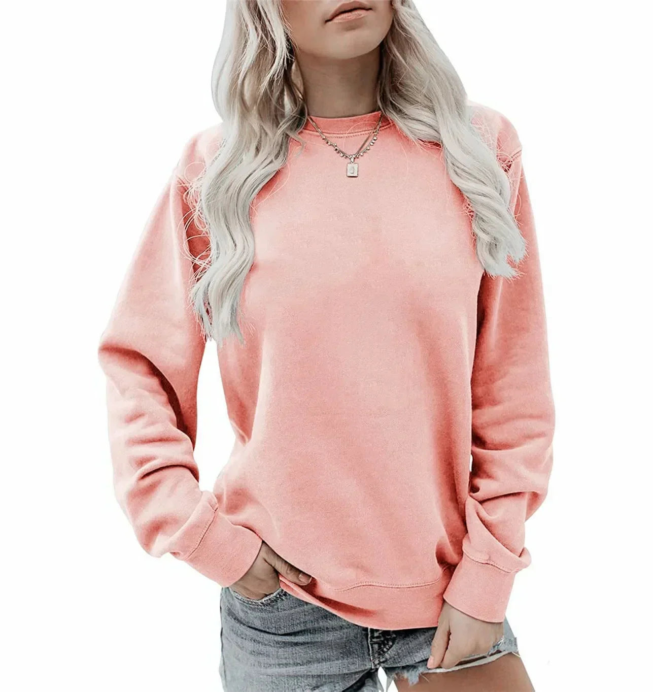 Damen - Sweatshirt mit langen Ärmeln - Rundhalsausschnitt - Entspannten Schnitt für täglichen Komfort