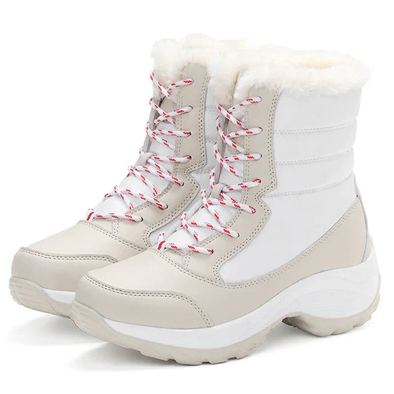 Damen - Lässige Plateau-Schneestiefel - Warm und Stylisch - Perfekt für Winterabenteuer