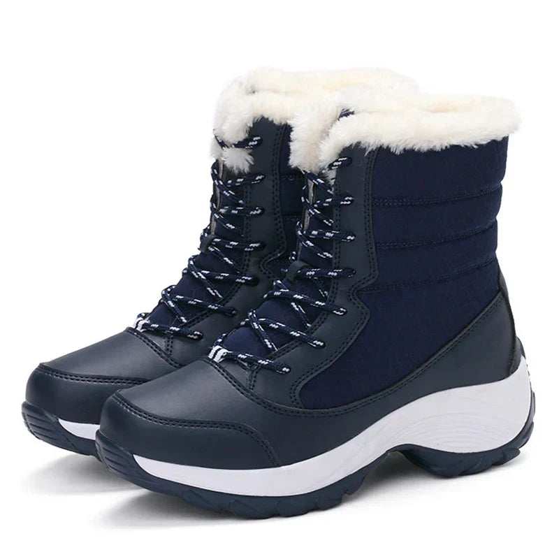 Damen - Lässige Plateau-Schneestiefel - Warm und Stylisch - Perfekt für Winterabenteuer