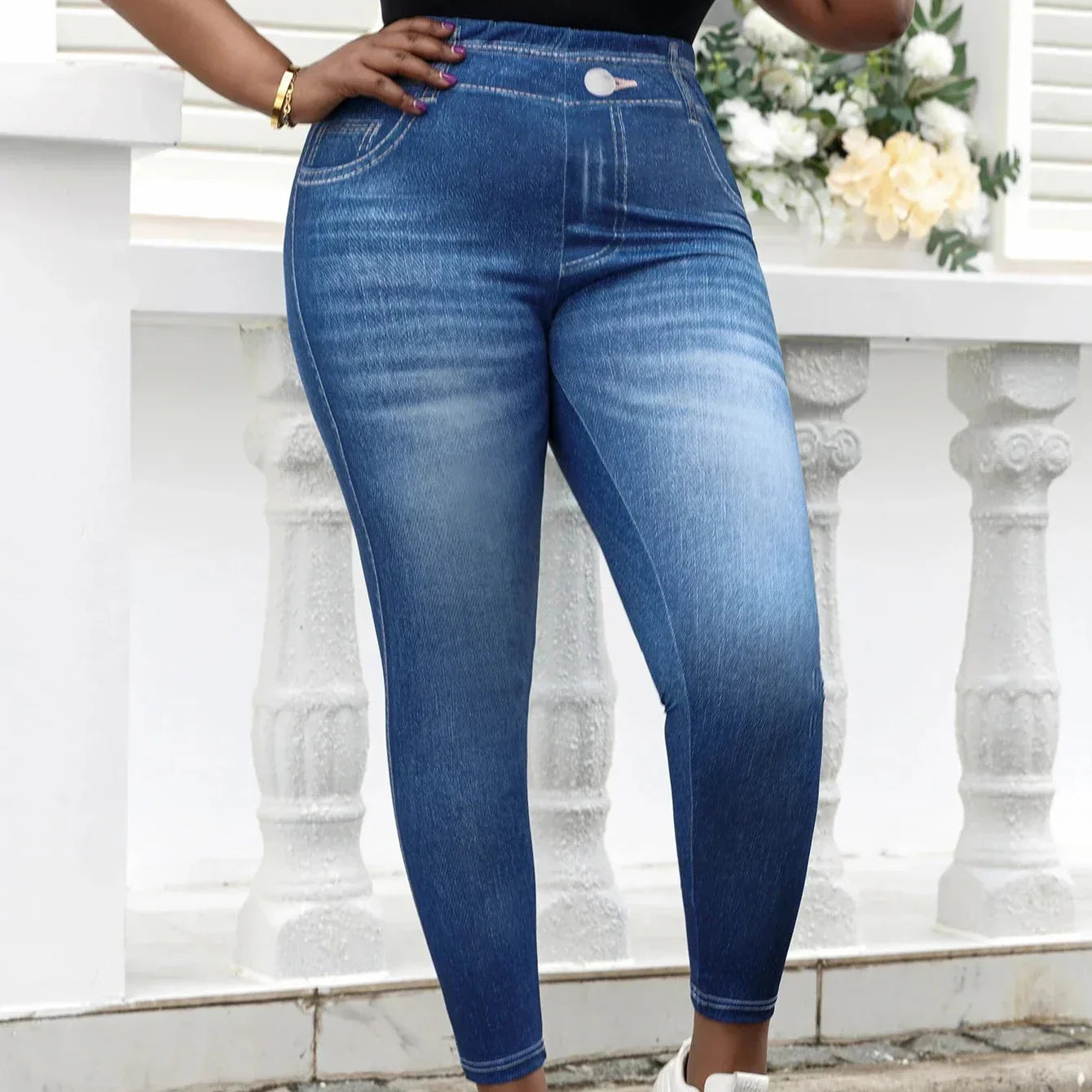 Damen - Jeggings in Übergrößen - Bequemer Stretch-Stoff - Modischer Look für jeden Anlass
