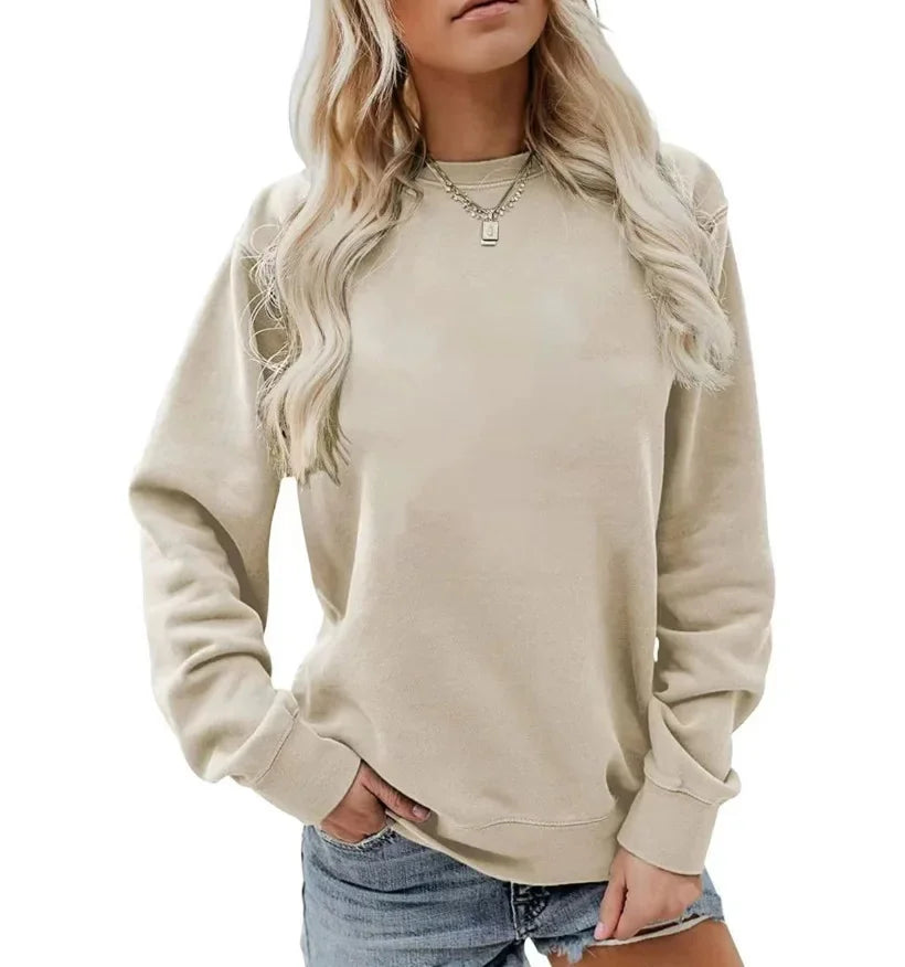 Damen - Sweatshirt mit langen Ärmeln - Rundhalsausschnitt - Entspannten Schnitt für täglichen Komfort