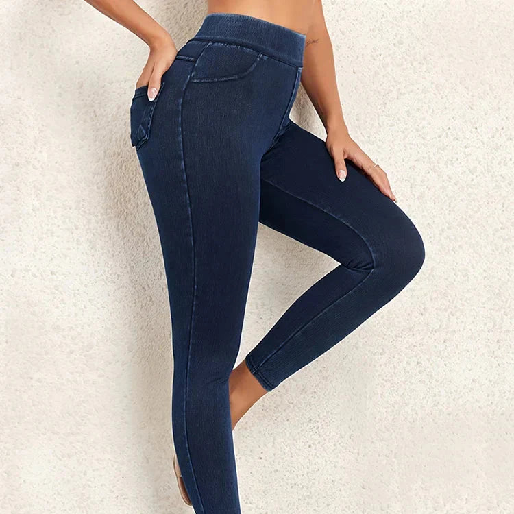 Damen - Skinny Jeggings - Hohe Taille - Stylische Passform für Komfort und Eleganz