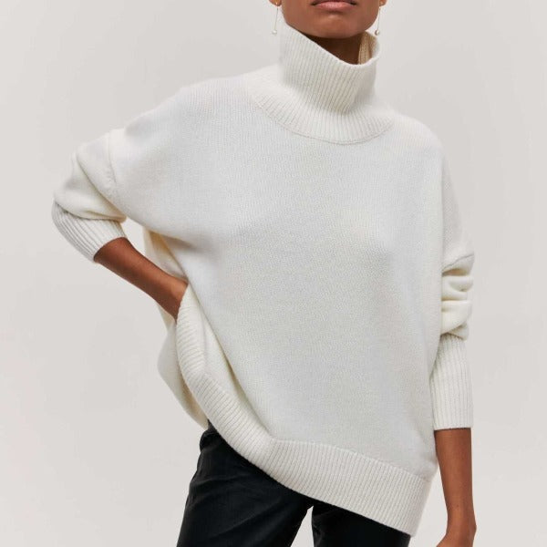 Damen - Weicher Rollkragenpullover - Hochwertiger Baumwolle - Gemütliche Strickwaren - Ideal für kühle Tage