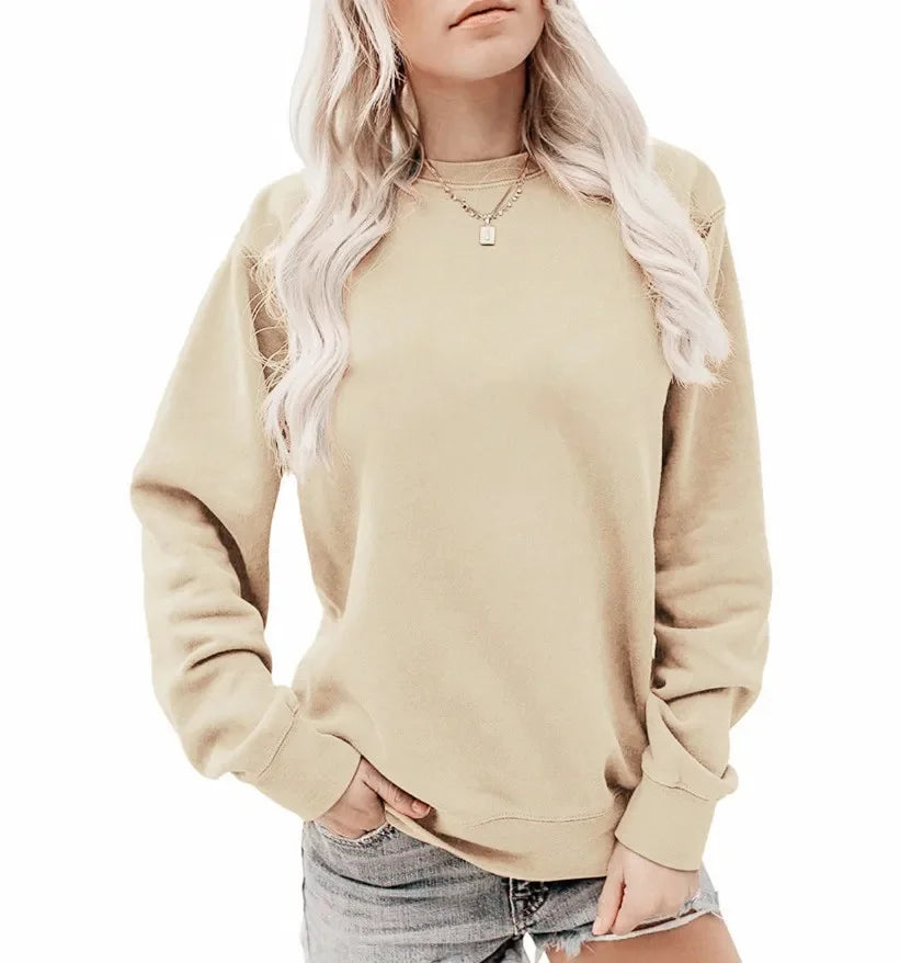 Damen - Sweatshirt mit langen Ärmeln - Rundhalsausschnitt - Entspannten Schnitt für täglichen Komfort