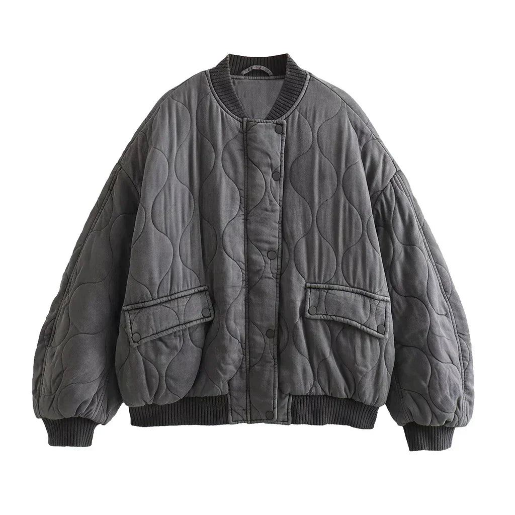 Damen - Winterjacke - Lockere Passform - Gestepptes Design für stilvolle Kälteabwehr