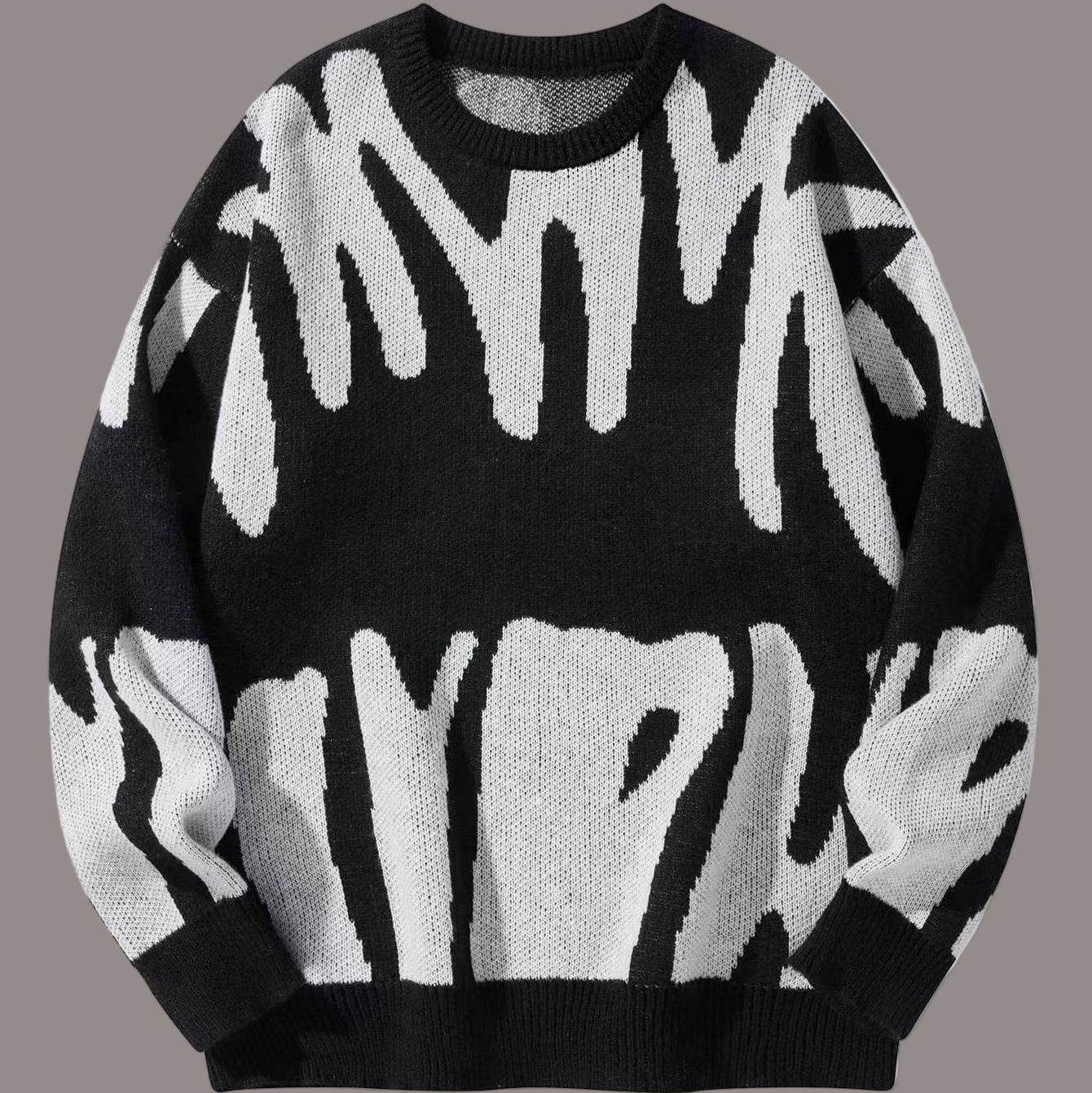 Damen - Übergroßer Rundhals Pullover - Strukturierter Strick - Bequeme Mode für jeden Anlass
