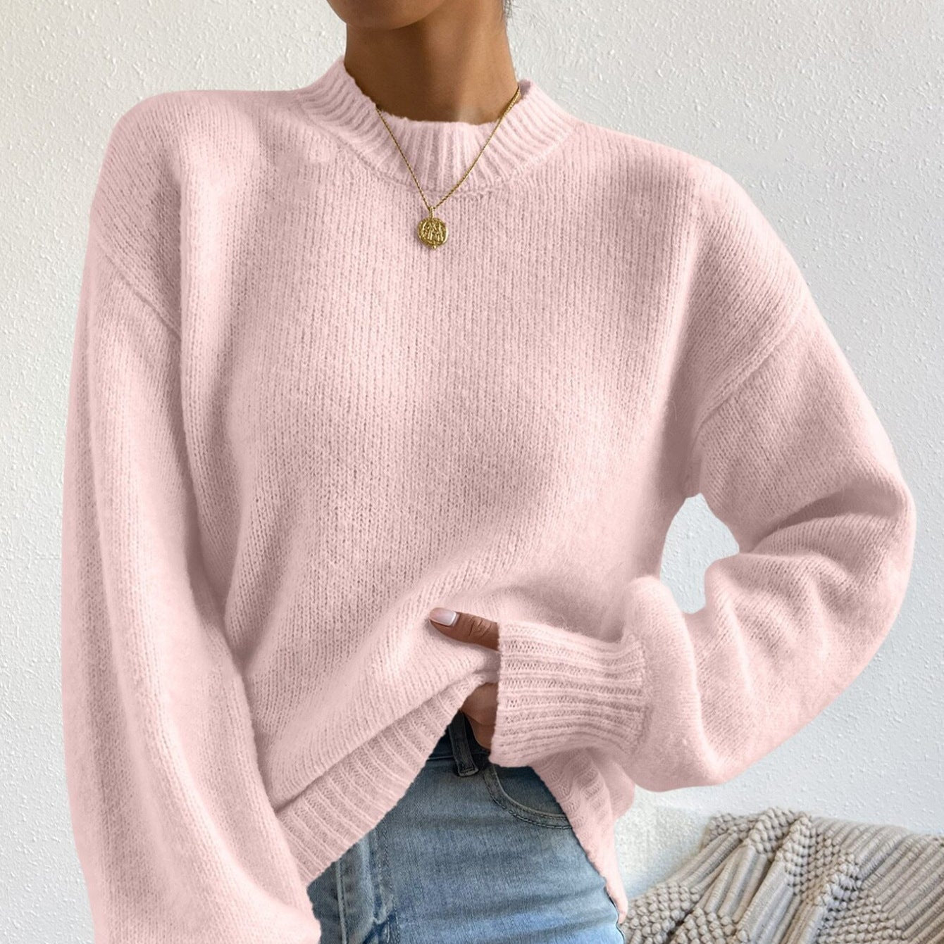 Damen - Entspannte Passform Strickpullover - Weiches Wollgefühl - Bequeme Strickmode für jeden Tag