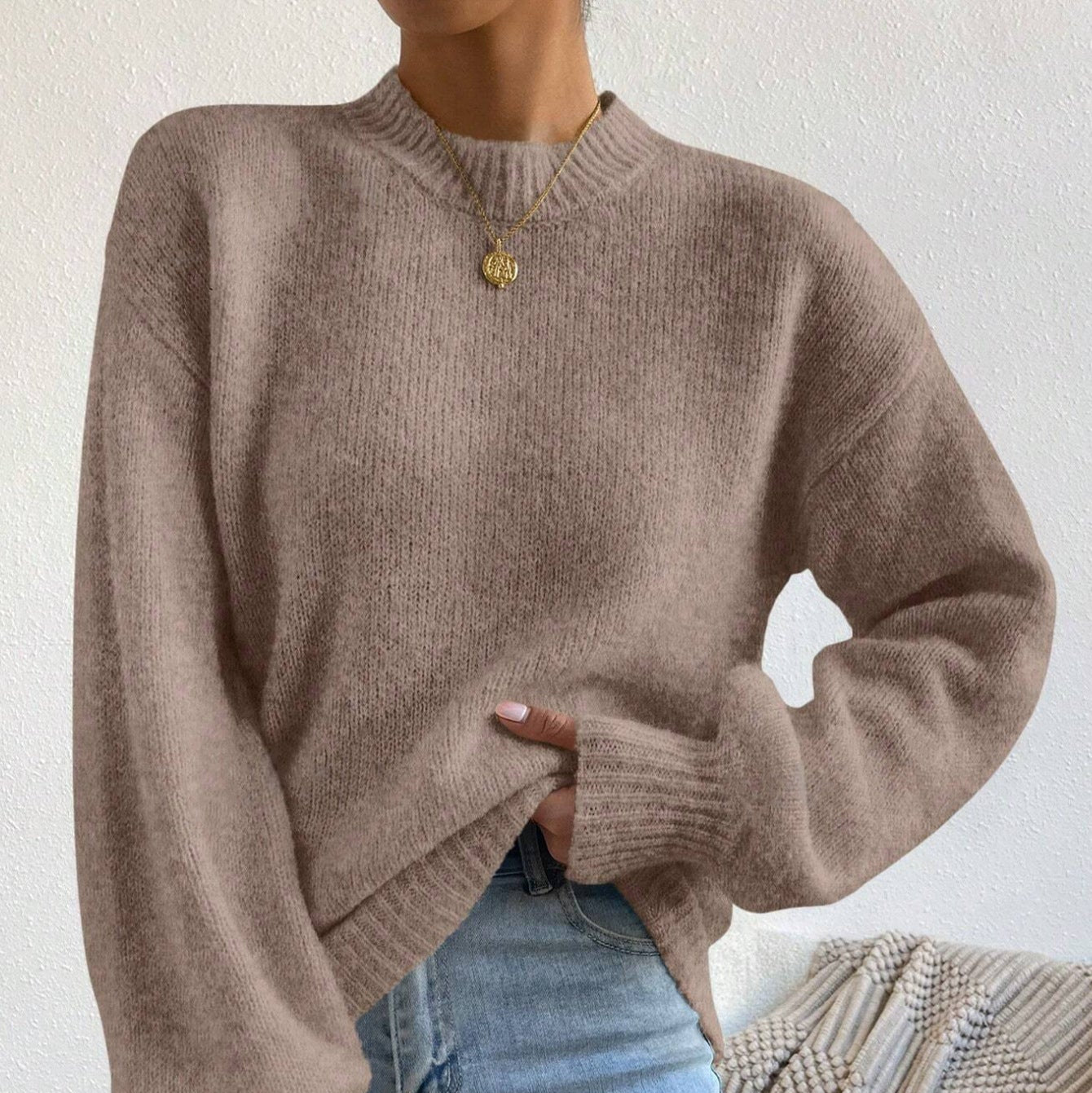 Damen - Entspannte Passform Strickpullover - Weiches Wollgefühl - Bequeme Strickmode für jeden Tag
