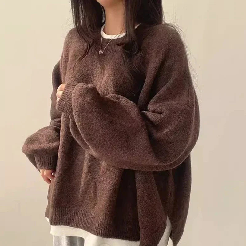Damen - Übergroßer Pullover - Weicher Strick - Bequeme Mode für jeden Tag