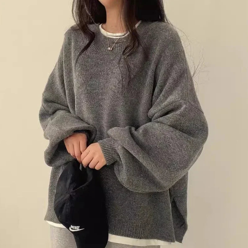 Damen - Übergroßer Pullover - Weicher Strick - Bequeme Mode für jeden Tag