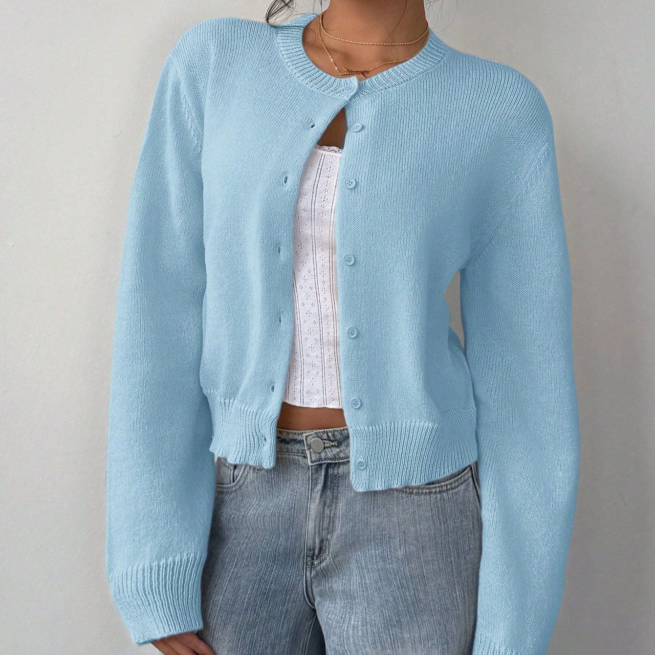 Damen - Weiche Strickjacke - Lässiger Stil - Bequeme und Vielseitige Mode für jeden Anlass