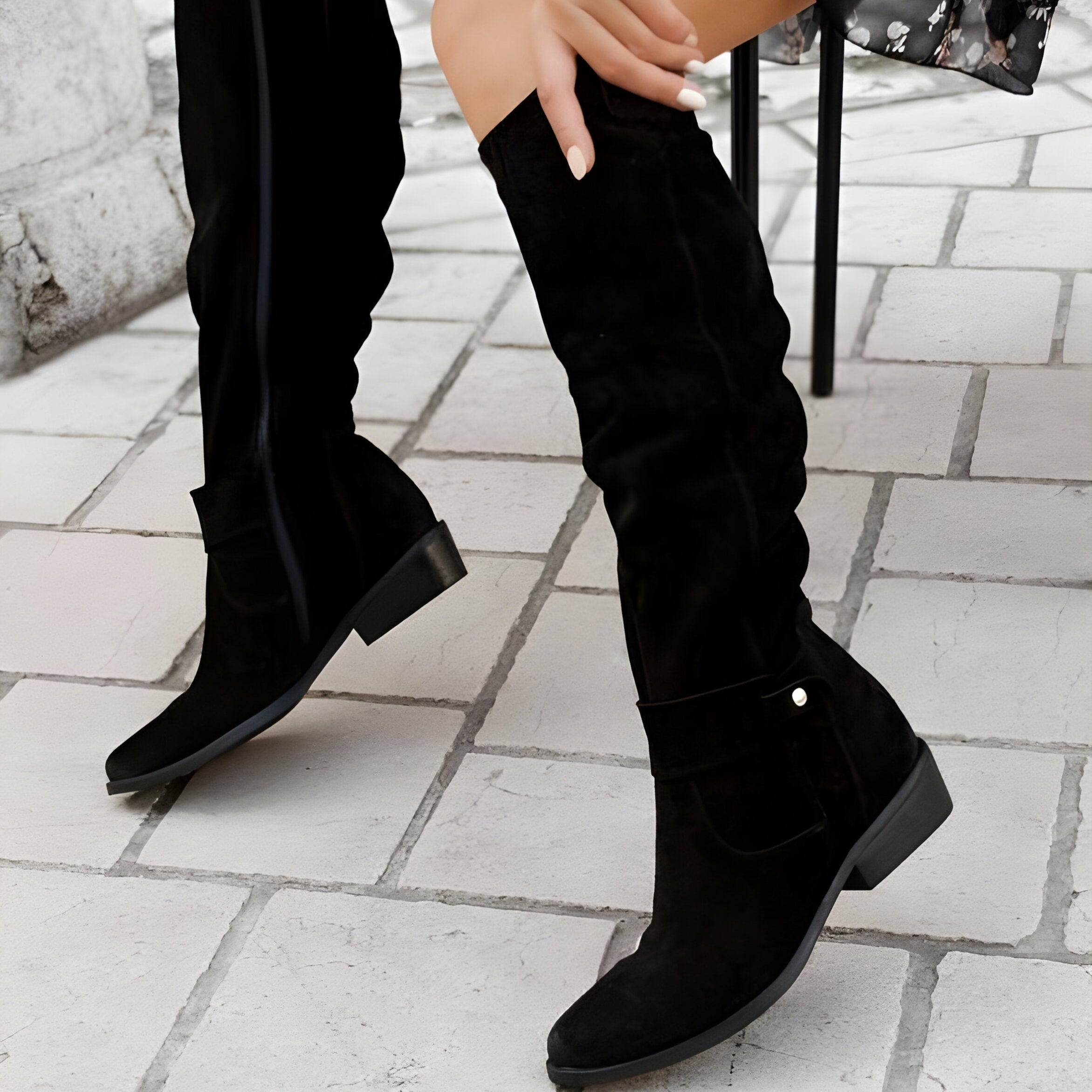 Damen - Kniehohe Stiefel - Weiches Leder - Bequeme Passform Stylische Schuhe