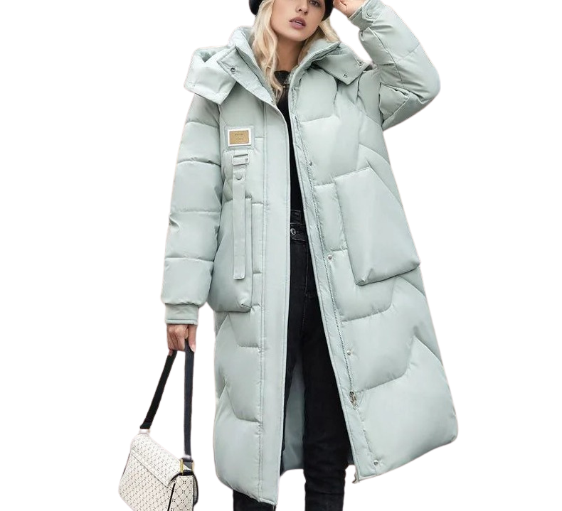 Damen - Maxi Langer gepolsterter Mantel - Kapuze - Bequemer Winterstyle für kalte Tage
