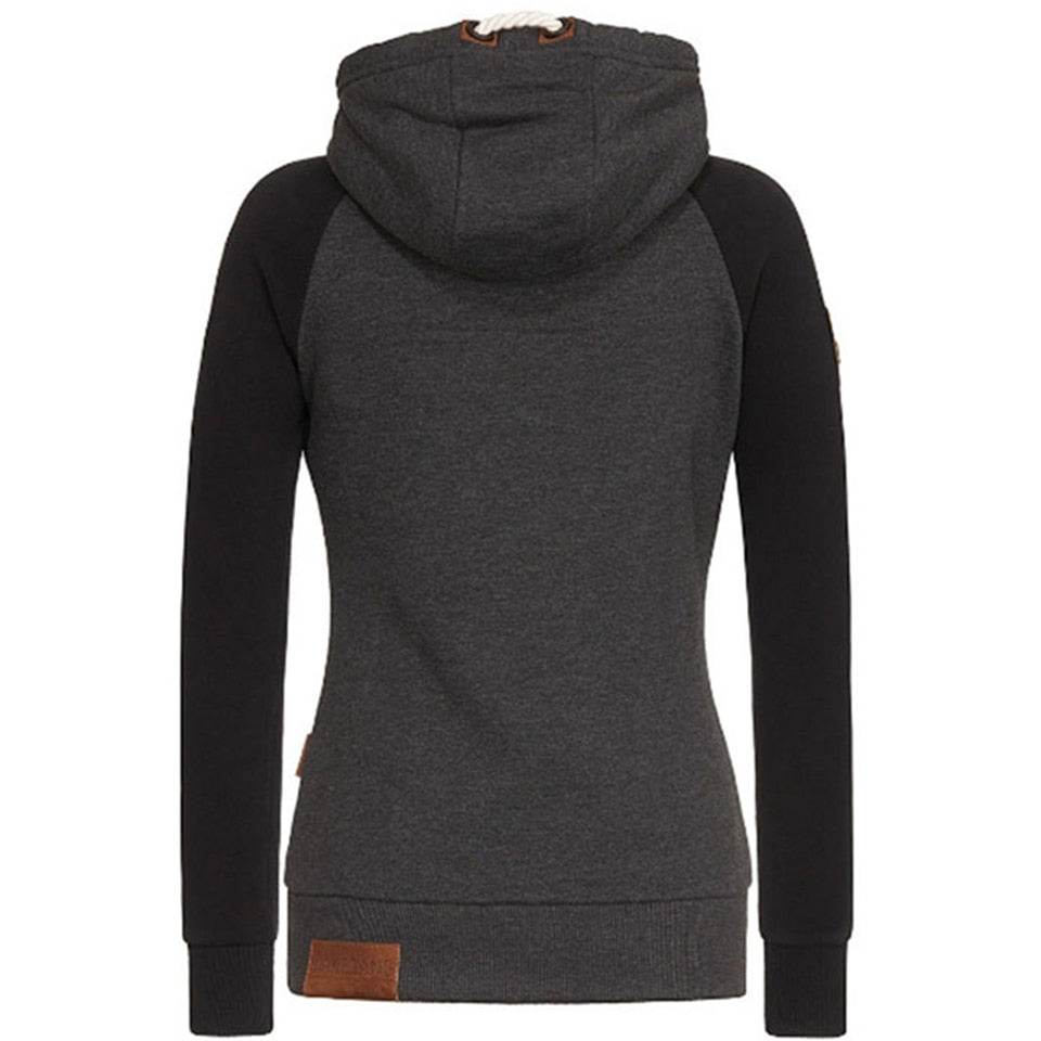 Damen - Kapuzenjacke - Reißverschluss - Bequemer Langarm-Pullover für lässige Outfits
