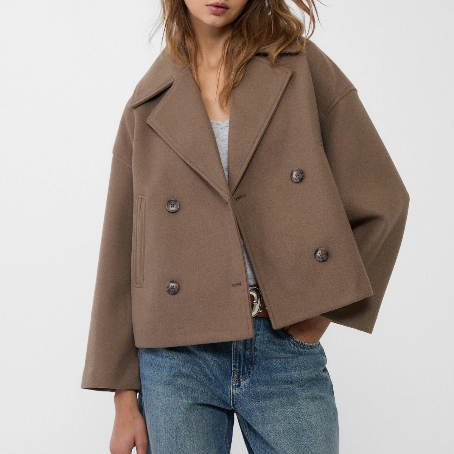 Damen - Kurze Jacke - Zweireihiger Stil - Elegante und Modische Jacke für Jeden Anlass