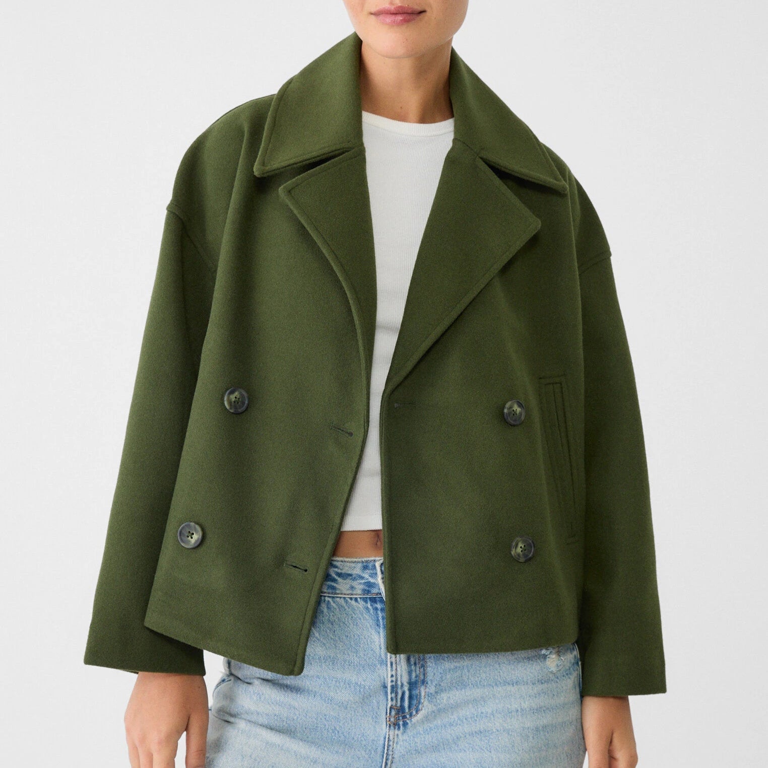 Damen - Kurze Jacke - Zweireihiger Stil - Elegante und Modische Jacke für Jeden Anlass