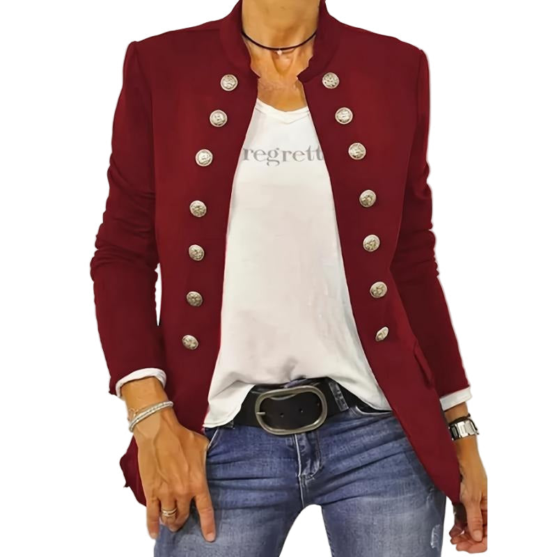 Damen - Maßgeschneiderte Schlanke Passform Jacke - Wollmischung - Zweireiher - Eleganter Look für jeden Anlass