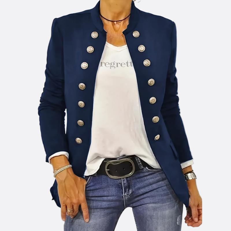 Damen - Maßgeschneiderte Schlanke Passform Jacke - Wollmischung - Zweireiher - Eleganter Look für jeden Anlass