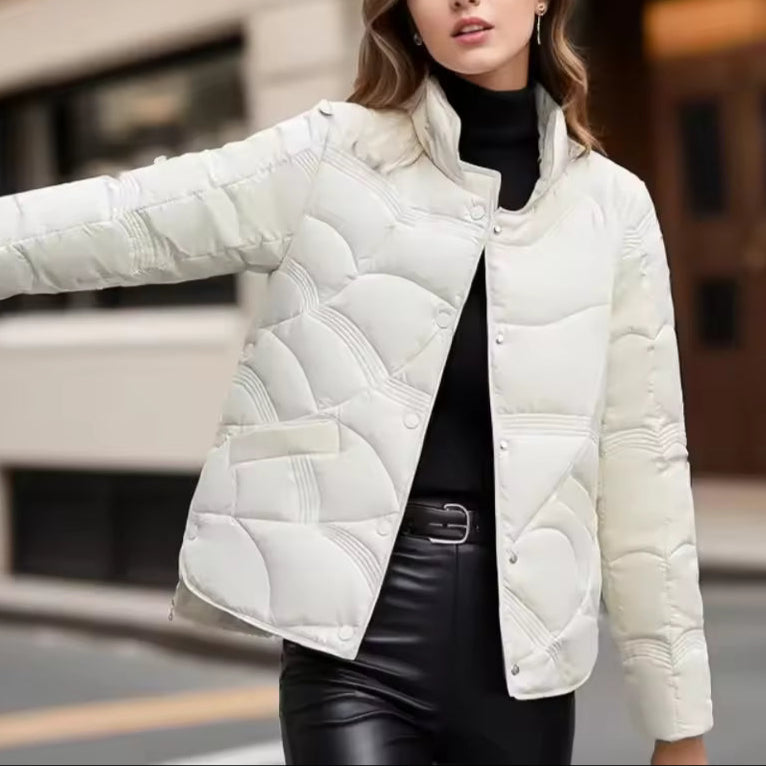 Damen - Leichter Daunenmantel - Gesteppter  - Hüftlänge - Komfortabel und Stilvoll für Jede Gelegenheit