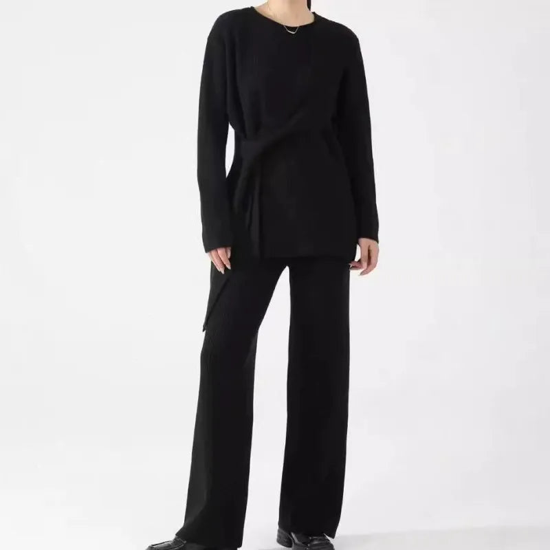 Damen - Zweiteiliges Strickset - Weicher Pullover & Hose - Bequemes Outfit für jeden Anlass
