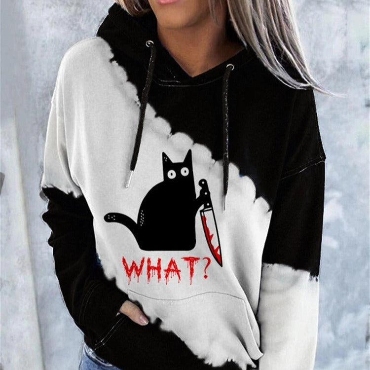 Damen - Hoodie - Kreativem abstraktem Aufdruck - Baumwollmischung - Bequeme und stylische Oberbekleidung