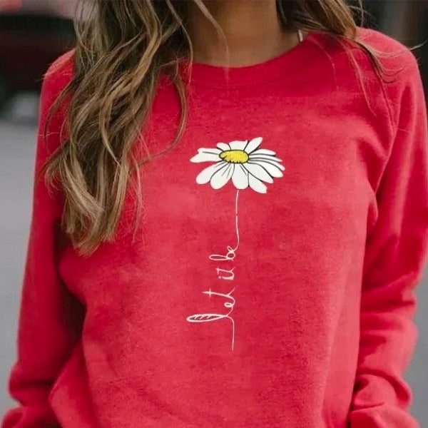 Damen - Lässiger Sweatshirt - Baumwollmischung - Bequeme Mode für jeden Tag