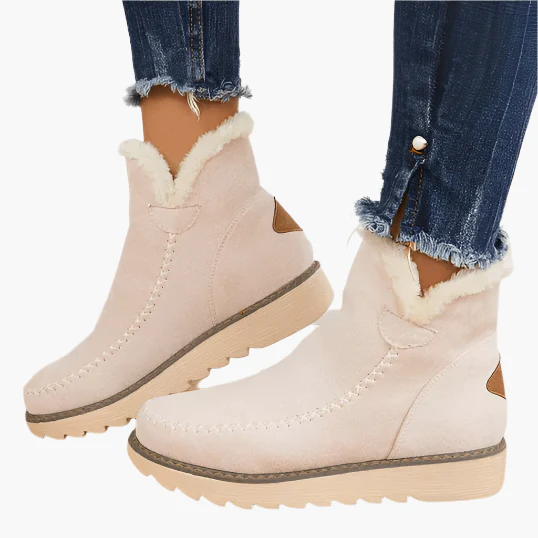 Damen - Schneestiefel - Kunstfellfutter - Stilvoller Wildleder-Look für kalte Tage