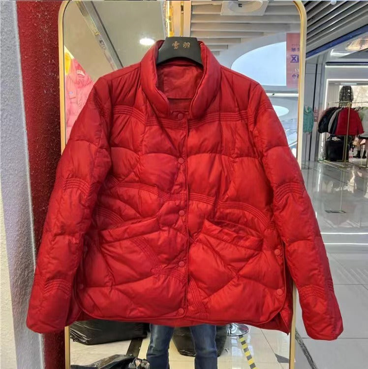 Damen - Leichter Daunenmantel - Gesteppter  - Hüftlänge - Komfortabel und Stilvoll für Jede Gelegenheit