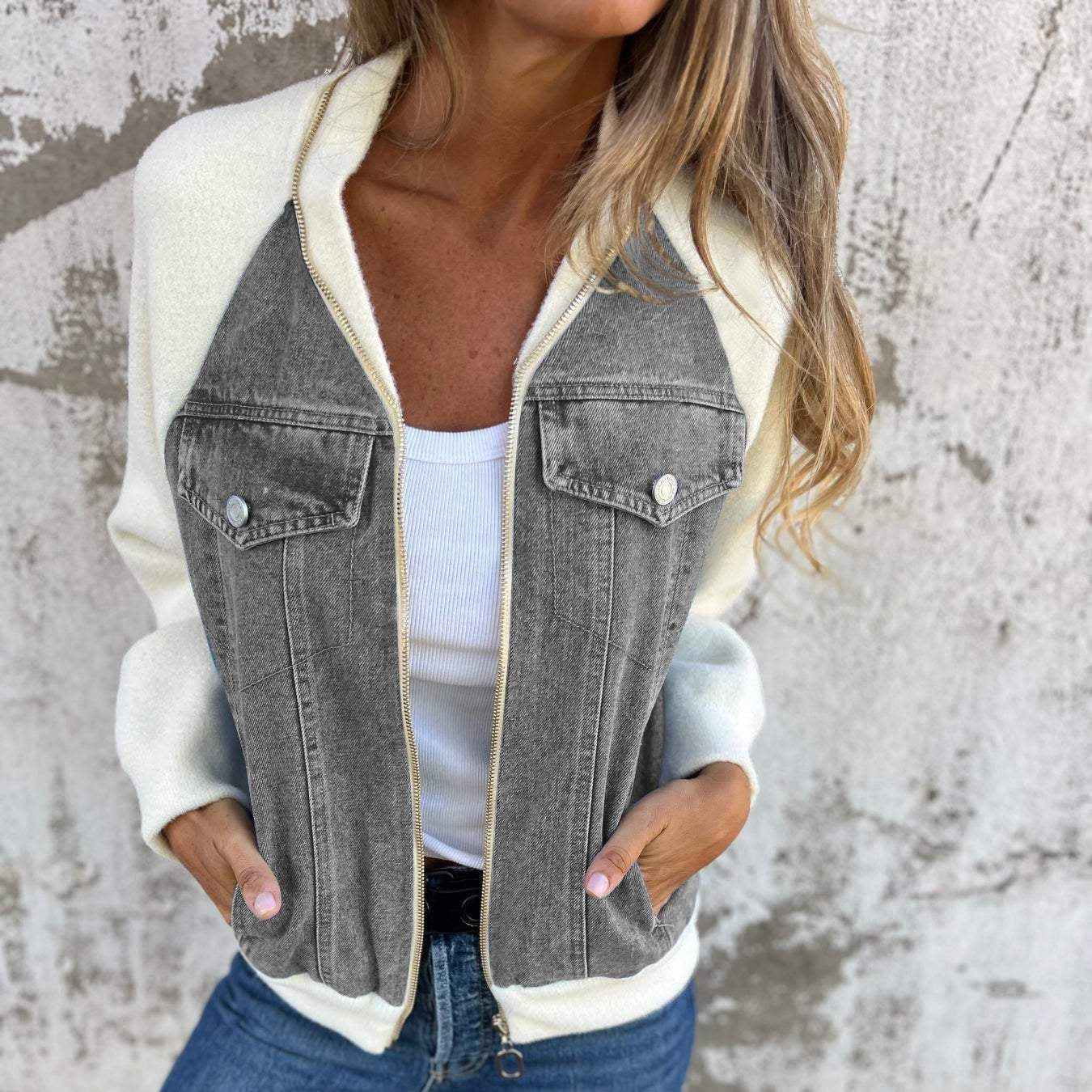 Damen - Trendige Jacke - Denim - Klassischer Stil - Vielseitig für jede Garderobe - Ideal für jeden Anlass