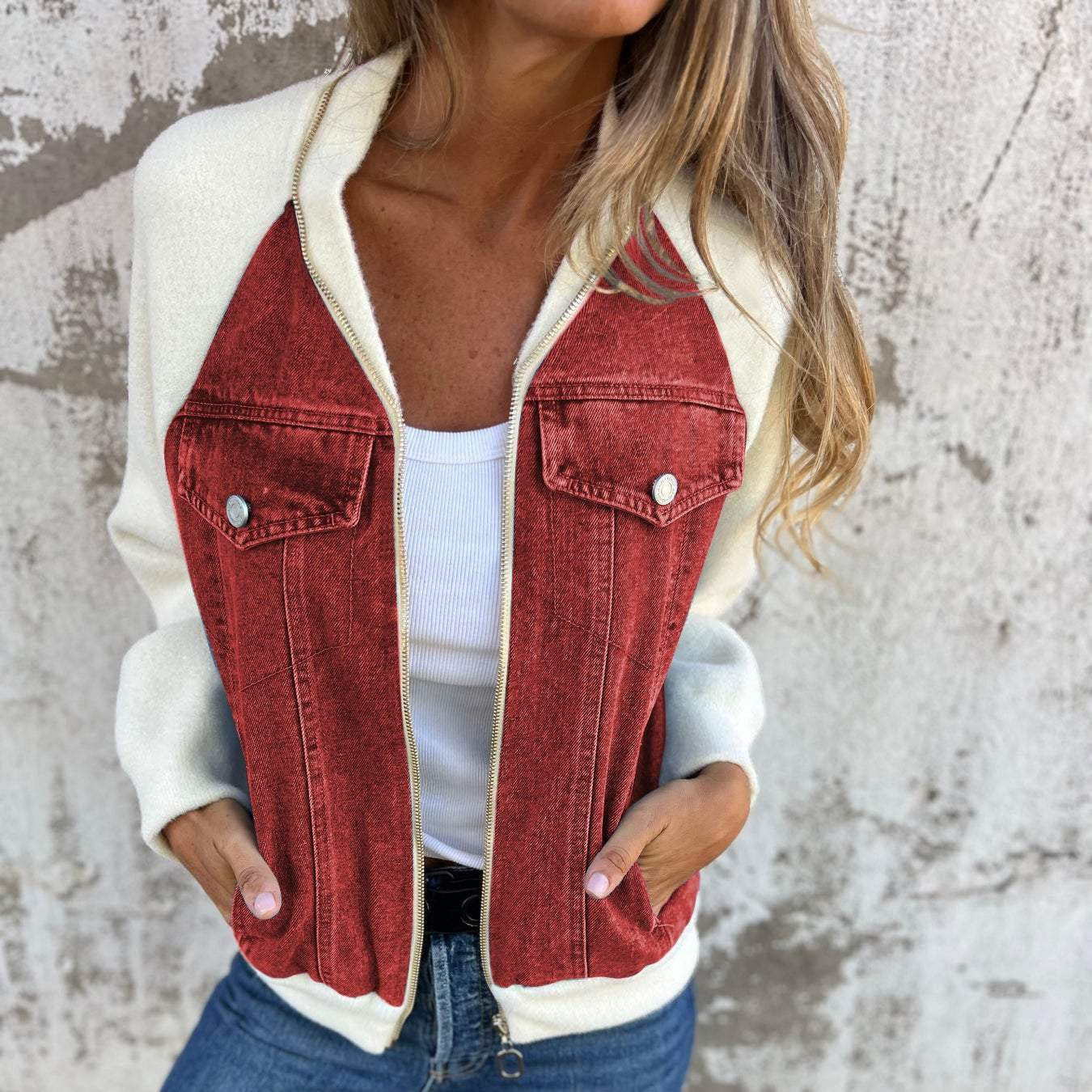 Damen - Trendige Jacke - Denim - Klassischer Stil - Vielseitig für jede Garderobe - Ideal für jeden Anlass