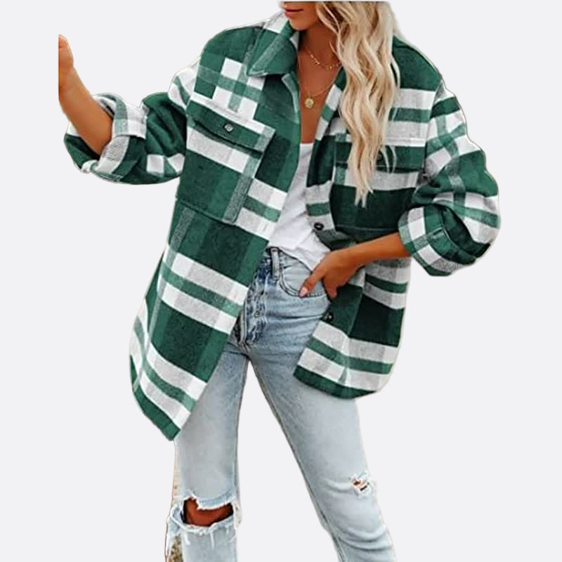 Damen - Karierte Bluse - Baumwollmischung - Bequemes und stilvolles Oberteil für jeden Anlass