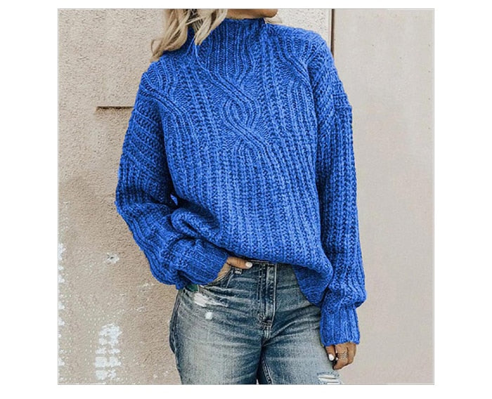 Damen - Winterpullover - Zopfmuster - Gemütlicher Stil für warme Tage
